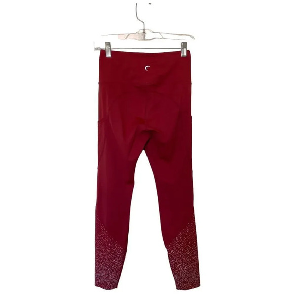 ZYIA Merlot Pocket Reflective Light n Luxe 7/8 leggings Size 6-8 - Picture 2 of 5